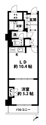 1LDKの間取図